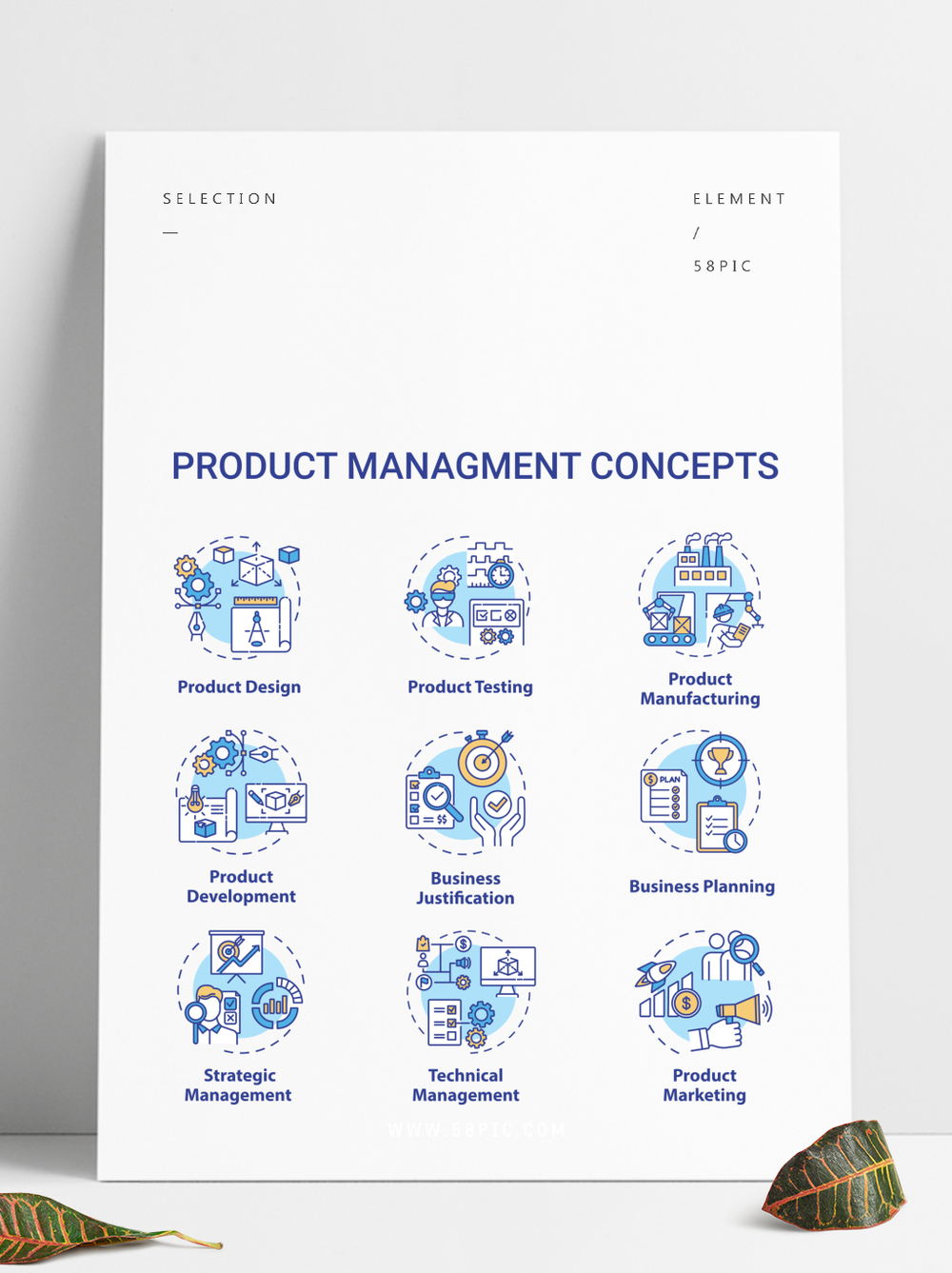 产品管理概念图标集 以视觉化工具驱动销售业务增长